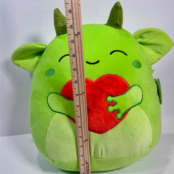 RARE Squishmallow 16" Fitzy the Goblin Valentines 2025 NWT Fuzzy Heart Plush Toy - Picture 2 of 8
